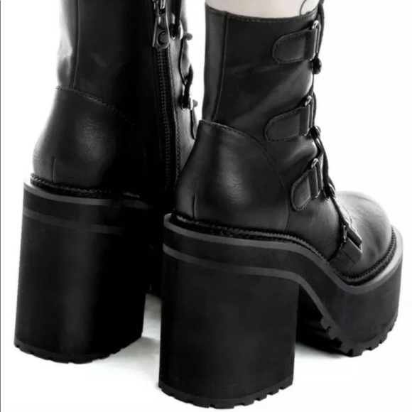KILLSTAR Broom Rider Boots Punk Goth Platform Shoe - Picture 3 of 8